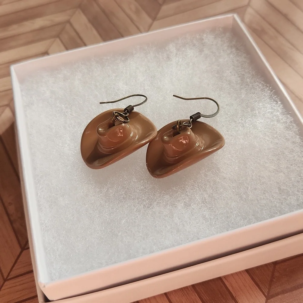 Handmade Cowboy Hat Earrings